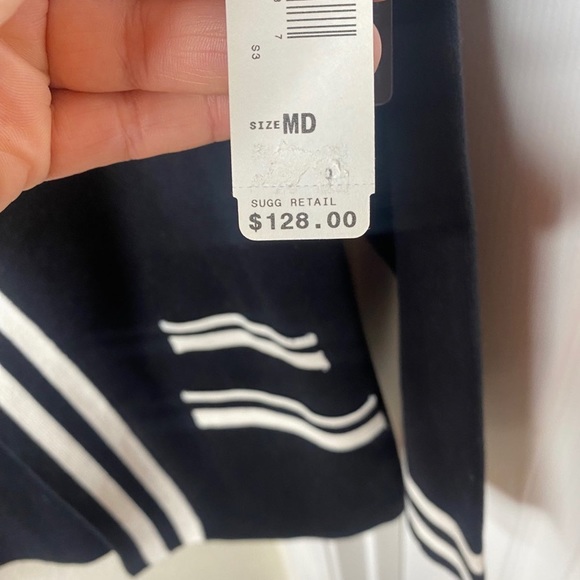 NWT Pendleton open-front sweater women's M black and white silk blend - Picture 6 of 9